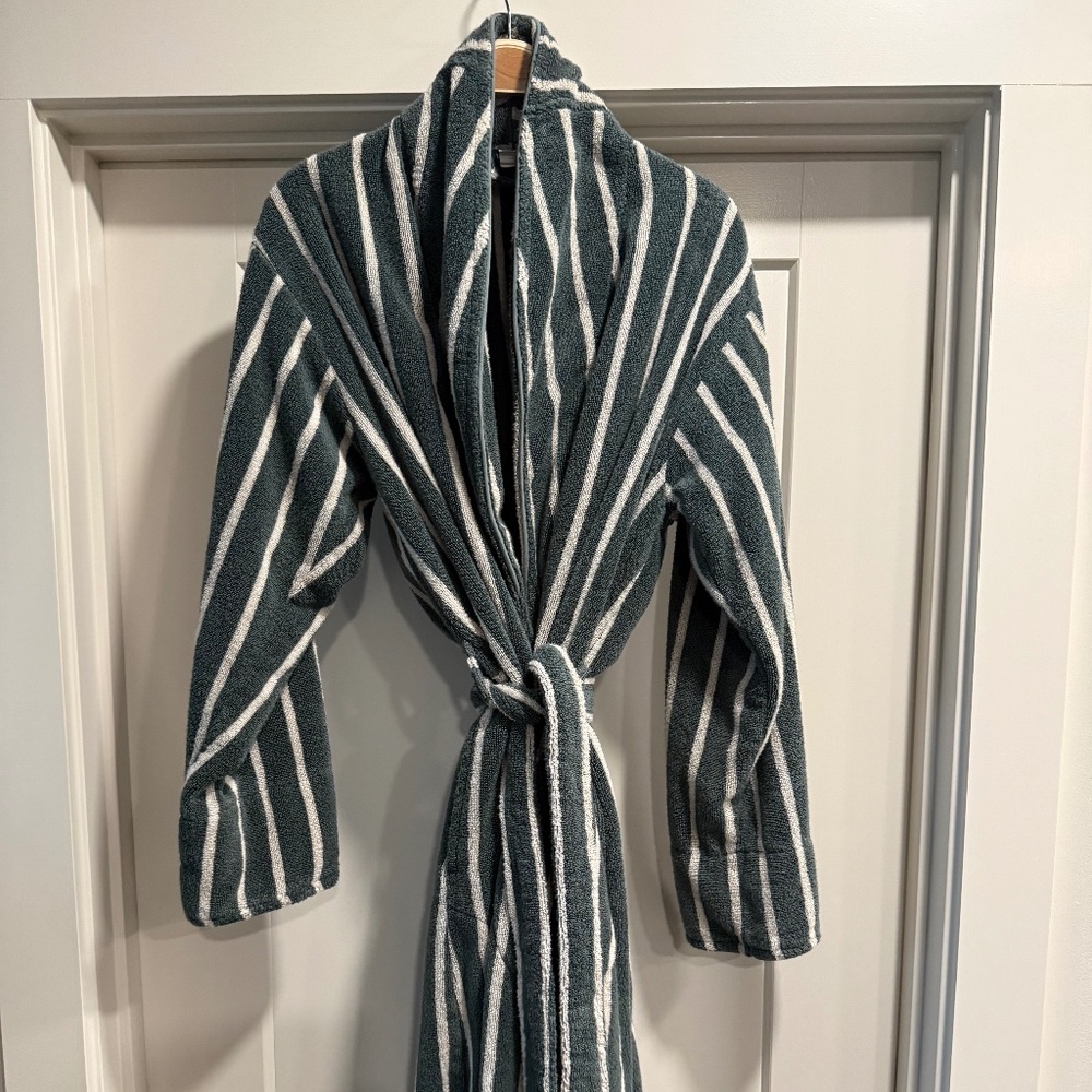 Brooklinen Super-Plush Road - green and white stripe - Medium